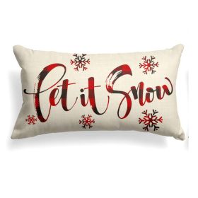 Long Christmas Linen Lumbar Cushion Cover Office Seat Cushion