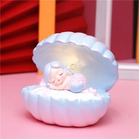 Pearlescent Mermaid Star Lamp Ins Girl Dream Shell Lamp Fairy Decoration Night Light Resin Crafts