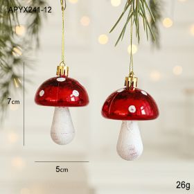 Christmas Decoration Plastic Hand-painted Electroplating Pendant Red Scene Layout