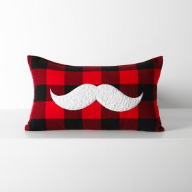 Christmas Red Black Plaid Embroidered Cushion Cushion Cover Without Core