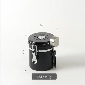 1.5L 304 Stainless Steel Sealed Tank With Scoop Can Exhaust Coffee Beans Storage Tank Tea Milk Powder Tank