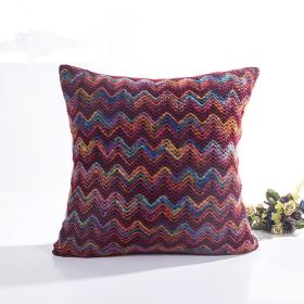 Blended Wool Stripes Knitted Cushion Cover Without Core