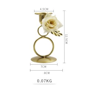 European Gold Romantic Ring Candlestick Party Wedding Table Candlestick Decoration Props