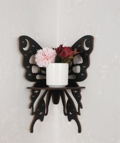 Hot Sale Wooden Butterfly Right Angle Corner Hollow Out Creative Shape Storage Rack