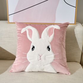 Embroidered Velvet Plush Cute Sofa Decorative Cushion Pillow Cover