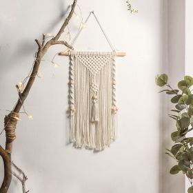 Hand-woven Wooden Bead Tassel V-shaped Tapestry Bohemian Style Simple Home Decorations Wall Hangings