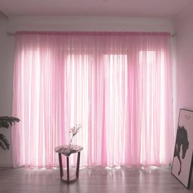 Simple And Modern Balcony Solid Color Gauze Curtain (Option: Light pink-1x2.7Hook)