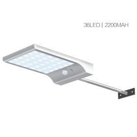 36LED Solar Human Body Induction Outdoor Waterproof Courtyard Wall Lamp (Option: 36LED white white light Rod)