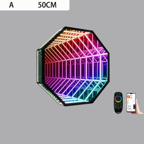 Modern Creative Abyss Melaleuca Mirror Colorful Wall Lamp Octagon (Option: A-AU-50cm)