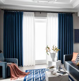 Thicken Shading Professional Sound-absorbing Super-strong Full-cloth Soundproof Curtain For Bedroom (Option: Navy Blue-4M)