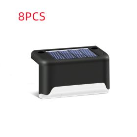 Fashion Outdoor Solar Courtyard Stair Light (Option: Black Warm Light 8PCs-Solar Garden Lamp)