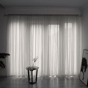 Simple And Modern Balcony Solid Color Gauze Curtain (Option: Silver-2.5x2.7Hook)