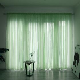 Simple And Modern Balcony Solid Color Gauze Curtain (Option: Green-1.5x2.7Hook)