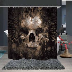 Skull Digital Print Shower Curtain (Option: 2color-200x180cm)