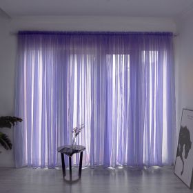 Simple And Modern Balcony Solid Color Gauze Curtain (Option: Purple-1.5x2.7Hook)