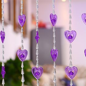 Household Plastic Crystal Acrylic Door Chain Decoration (Option: Transparent purple-80x90)