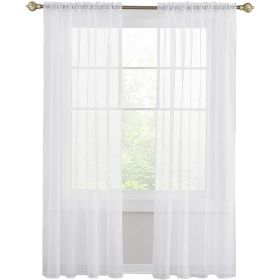 Modern Simple Thickened Solid Thin Window Gauze (Option: White-Pole 132x274cm)