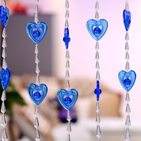 Household Plastic Crystal Acrylic Door Chain Decoration (Option: Transparent blue-110x90)