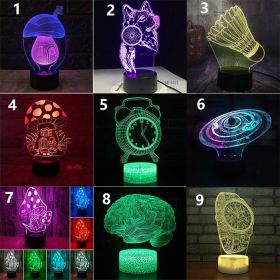 New 3D Colorful Touch Remote Control LED Desk Lamp (Option: 1 Style-Split spinning colorful remote)