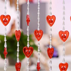 Household Plastic Crystal Acrylic Door Chain Decoration (Option: Transparent red-110x190)