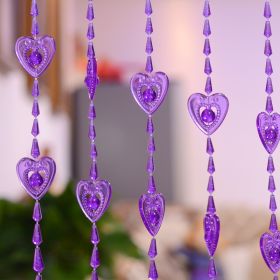 Household Plastic Crystal Acrylic Door Chain Decoration (Option: All Purple-110x190)