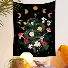 European Retro Mushroom Hanging Cloth Plant Homestay Tapestry (Option: L-150X100CMInstallation package)