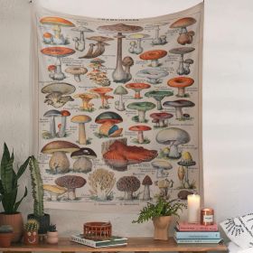 European Retro Mushroom Hanging Cloth Plant Homestay Tapestry (Option: A-150X130CMInstallation package)