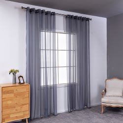 Modern And Simple Pure Color Cotton And Linen Window Screen (Option: Dark Grey-150x250CM)